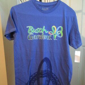 NWT Busch Gardens Blue Roller Coaster T-shirt Tee Size Small
